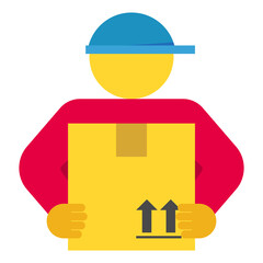 Delivery Man - Flat color icon.