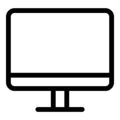 Computer Monitor Flat Icon Isolated On White Background