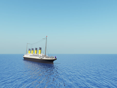 Historisches Passagierschiff Titanic auf hoher See