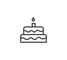 Birthday cake icon .simple cake icon. Flat design style