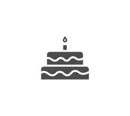 Birthday cake icon .simple cake icon. Flat design style