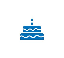 Birthday cake icon .simple cake icon. Flat design style