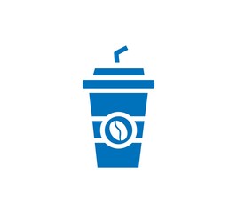 Disposable cup with steals of hotness popping out, making coffee icon
