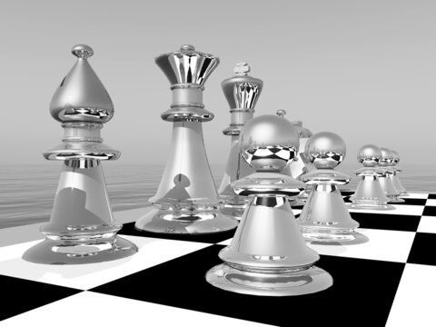 Schachspiel in Schwarz und Weiß