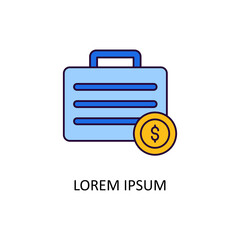 Briefcase Vector Filled Outline Icon Design illustration. Banking and Payment Symbol on White background EPS 10 File