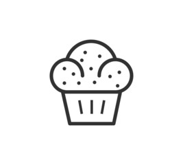 Cup cake icon isolated on white background vector illustration. Bakery vector graphic silhouette.