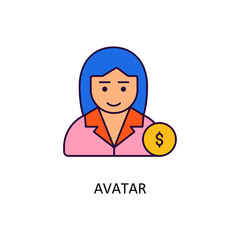 Avatar Vector Filled Outline Icon Design illustration. Banking and Payment Symbol on White background EPS 10 File