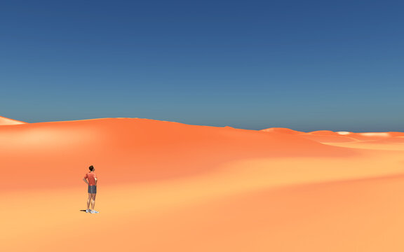 Wanderer in einer Sandwüste