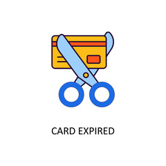 Card Expired Vector Filled Outline Icon Design illustration. Banking and Payment Symbol on White background EPS 10 File