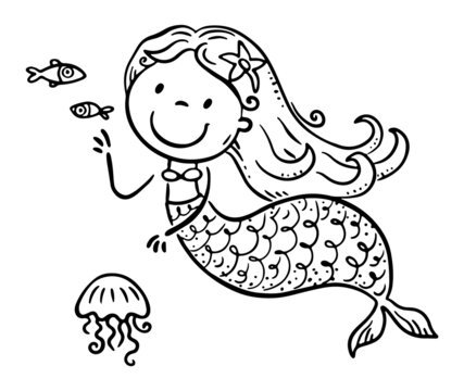 Child in costume of fairytale character like mermaid