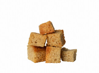 A few crackers of gray bread soaked in butter