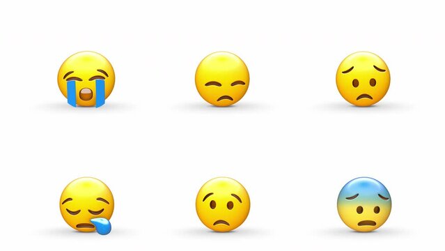 Set of Cry Emoji Loop and transparent background in alpha 32bit ProRes