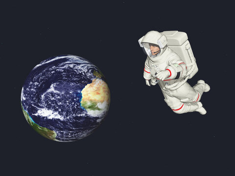 Planet Erde und Astronaut