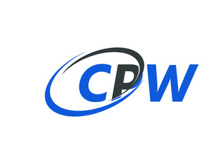 Obraz premium CPW letter creative modern elegant swoosh logo design