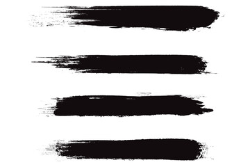 Black brush stroke set isolated on background. Collection of trendy brush stroke vector for black ink paint, grunge backdrop, dirt banner, watercolor design and dirty texture. Brush stroke vector
