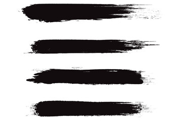 Black brush stroke set isolated on background. Collection of trendy brush stroke vector for black ink paint, grunge backdrop, dirt banner, watercolor design and dirty texture. Brush stroke vector