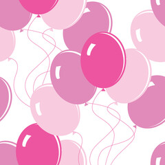 Multicolored balloons. Seamless pattern for the celebration, wedding, congratulations and anniversary. Vector image. Isolated objects on white and black background.