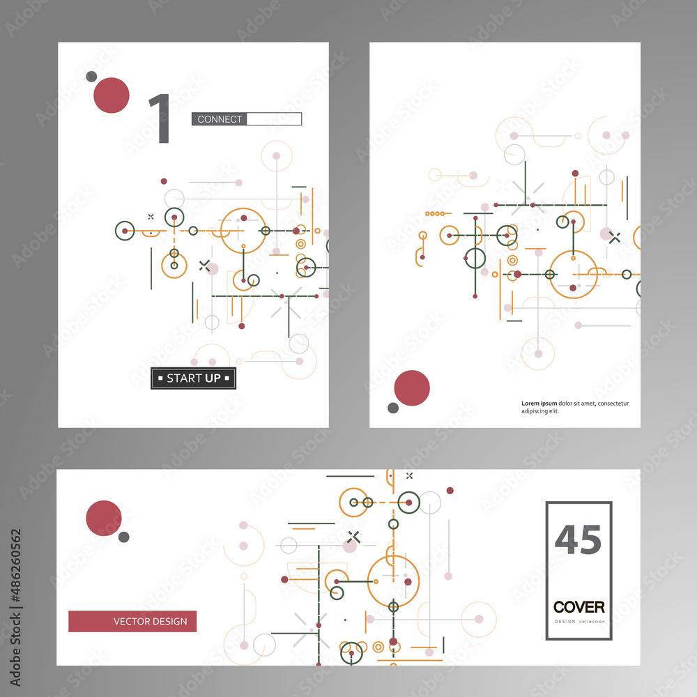 Aufkleber Cover network polygonal element. Abstract form with connected lines and dots. Vector Illustration design