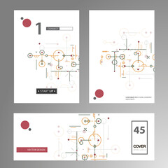 Cover network polygonal element. Abstract form with connected lines and dots. Vector Illustration design