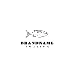 animal fish cartoon logo template icon design black isolated vector illustration