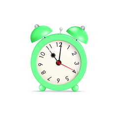 Alarm. Vector illustration of a vintage alarm clock. Clock with an alarm clock on a white background.