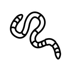 worm insect line icon vector. worm insect sign. isolated contour symbol black illustration