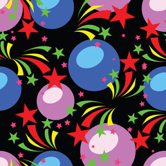 Holidays. Seamless pattern for the celebration, wedding, congratulations and anniversary. Vector image on a black background.