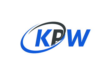 KPW letter creative modern elegant swoosh logo design