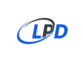 LPD letter creative modern elegant swoosh logo design