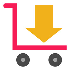 Parcel Arrow - Flat color icon.