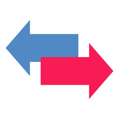 Direction Arrows - Flat color icon.