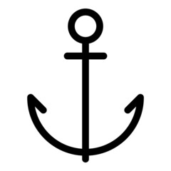 Sea Ship Anchor Flat Icon Isolated On White Background