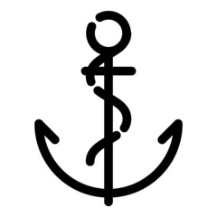 Sea Ship Anchor Flat Icon Isolated On White Background