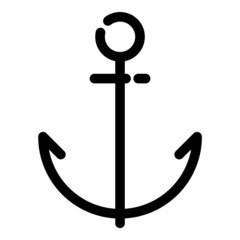 Sea Ship Anchor Flat Icon Isolated On White Background
