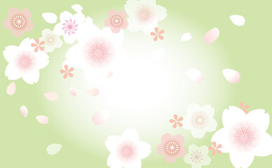 桜の舞う　背景イラスト素材