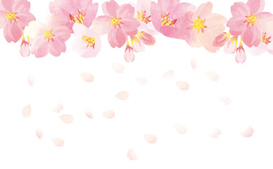 桜の舞う　背景イラスト素材