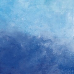 Fototapeta na wymiar 油絵抽象背景）水色と青の正方形バナー　筆跡　斜め　ナチュラル　キャンバスのテクスチャ　アート