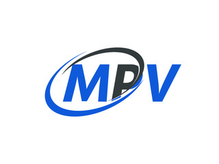 MPV letter creative modern elegant swoosh logo design