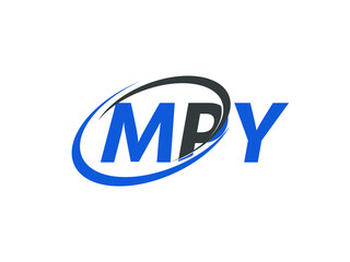 MPY letter creative modern elegant swoosh logo design