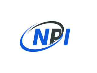 NPI letter creative modern elegant swoosh logo design