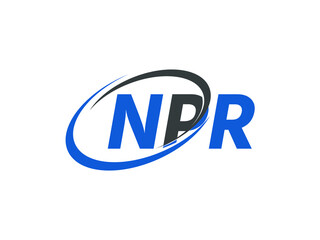 NPR letter creative modern elegant swoosh logo design