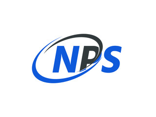 NPS letter creative modern elegant swoosh logo design