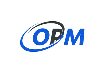 Obraz premium OPM letter creative modern elegant swoosh logo design