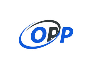 OPP letter creative modern elegant swoosh logo design