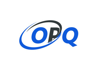 OPQ letter creative modern elegant swoosh logo design