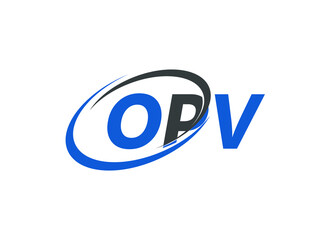 OPV letter creative modern elegant swoosh logo design