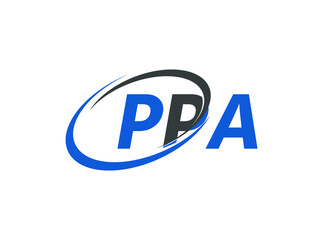 PPA letter creative modern elegant swoosh logo design