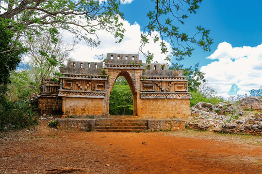 The ruins of the Maya archaeological zone of Labna, Mexico