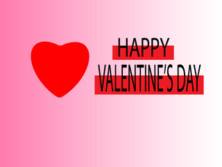 happy valentine's day illustration on pink and white background