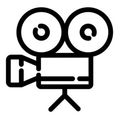 Video Camera Flat Icon Isolated On White Background